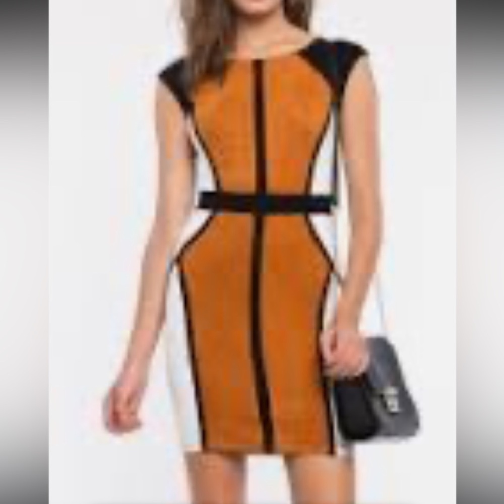 Elegant Orange and Black Dress